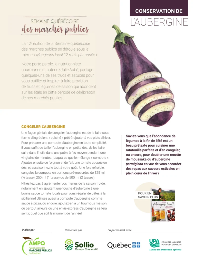 Affiche sur la conservation de l’aubergine