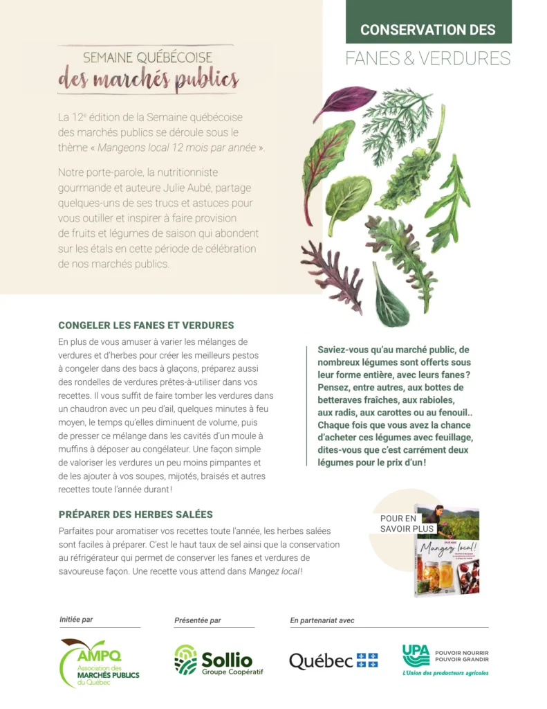 Affiche sur la conservation des fanes et verdures