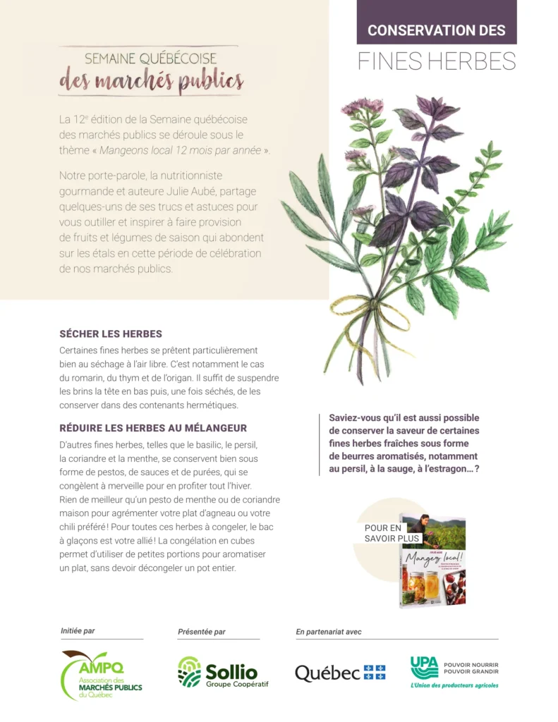 Affiche sur la conservation des fines herbes