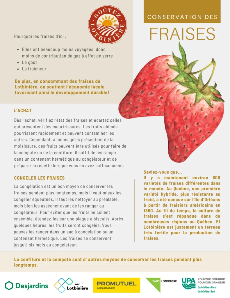 Affiche conservation des fraises de Lotbinière