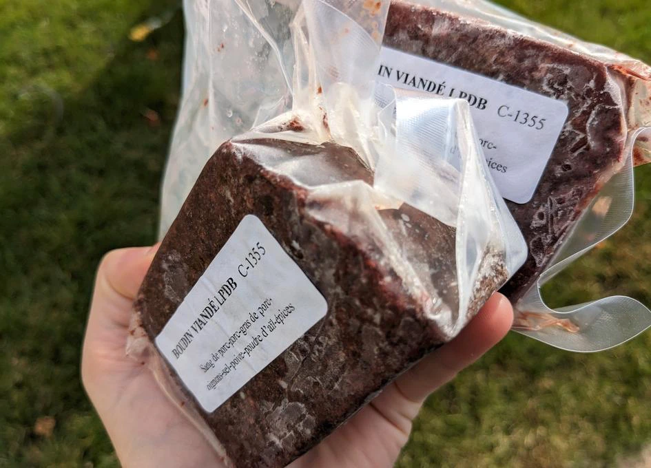 Blocs de viande crue sous vide pour chien