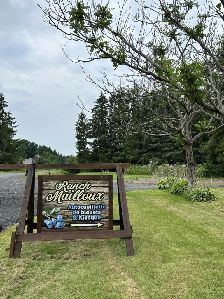Panneau Ranch Mailloux autocueillette de bleuets