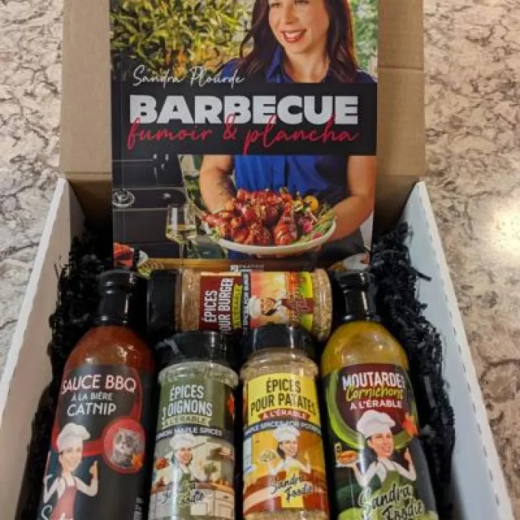 Coffret barbecue avec sauces, épices et livre